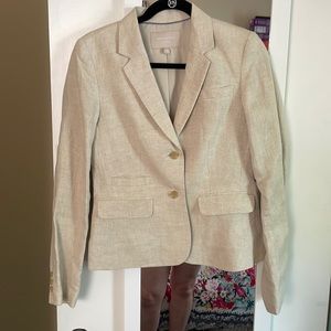 Tan linen suit blazer